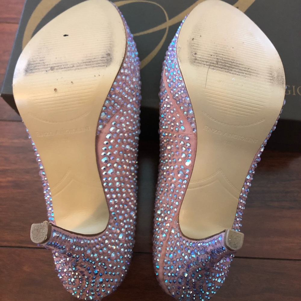 Enzo Angiolini Pink Rhinestone Heels - Picture 5 of 5